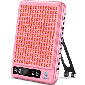 Red Light Therapy for Face, 225 Dual Chip Portable Red Light Therapy Panel Device with 660nm Red Light & 850nm Near Infrared Light Lamp with Stand Timer for Body Face Pain Relief Skin Care (White)