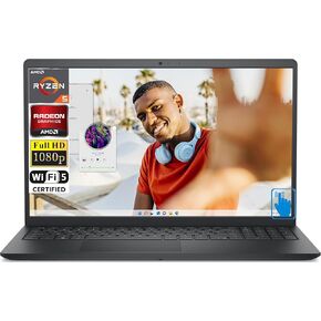 Dell Inspiron 15 3535 15.6" FHD Touchscreen Business Laptop (AMD Ryzen 5 7530U, 16GB RAM, 512GB PCIe SSD, AMD Radeon Graphics, WiFi 5, Bluetooth 5.0, Webcam, Windows 11 Home) Carbon Black