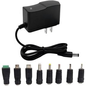 6V 1A 1000mA DC Power Supply Adapter 100V-240V AC to DC 6 Volt 1Amp 0.5A Replacement Power Cord Power Adapter USB Type C with 8TIPS for Trash Can Doorbell Alarm Monitor Electronic Scale Radio Speaker