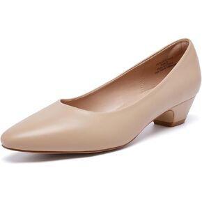 Women's Low Chunky Heels Pumps Comfortable Pointed Toe Dressy Work Shoes