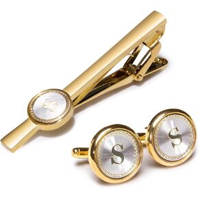 Barry.Wang Mens Cufflinks Tie Clip French Stylish Cuff Links Wedding Shirts Cuff Buttons Elegant Gift Necktie Pin
