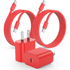 iPhone 15 16 Charger, 20W USB C Fast Charging Block and 6ft Type C to C Cable Cord Long for Apple iPhone 15 Plus/15 Pro Max/16 Pro,iPad Pro 12.9 inch/4/3 Gen, iPad Wall Plug Power Adapter Cube Brick