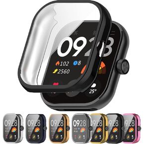 Disscool Case Cover Compatible with Redmi Watch 4 Protector Covers, Soft Anti Drop TPU Replacement Protective Cases Smart Watch Accessories(Black)