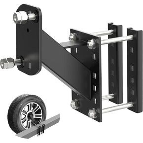 Trailer Spare Tire Mount for Utility Trailer, Spare Tire Carrier, Spare Tire Bracket for Trailer,Powder Coat Black Compatible with 4 Lug X 4" and 5 Lug X 4.25"/4.5"/4.75"/5" Diameter Hole Pattern.