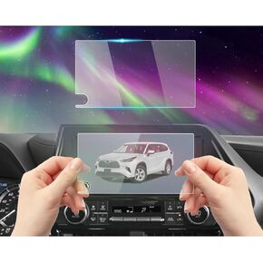 Tempered Glass Screen Protector Foil Compatible with 2024 2023 Toyota Highlander L/LE/XLE/XSE/Hybrid 8 Inch Navigation Radio Touchscreen Cover Accessories Protective Film 9H Anti-Fingerprint