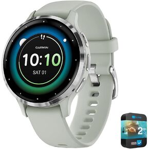 Garmin 010-02785-04 Venu 3S Health Fitness GPS Smartwatch Gold Steel Bezel with Ivory Case 41mm Bundle with 2 YR CPS Enhanced Protection Pack