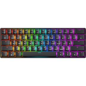 GK61 Mechanical Gaming Keyboard - 61 Keys Multi Color RGB Illuminated LED Backlit Wired Programmable for PC/Mac Gamer (Gateron Optical Silver, Red) in Saudi Arabia