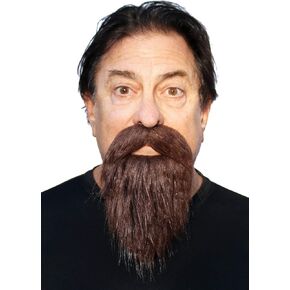 Fake Philosopher Beard Costume, Self Adhesive with Mustache Novelty for Adults