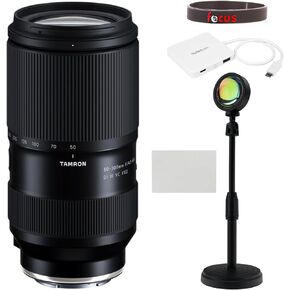 Tamron A069S 50-300mm F4.5-6.3 Di III VC VXD Lens for Sony E-Mount Bundle with USB-C Portable Expansion Hub, Screen Protector, LED Projection Lamp, 32GB Flash Drive, and Silicone Band (6 Items)