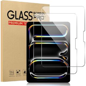 TSQQST-2 Pack New iPad Pro 11 Inch M4 2024 Screen Protector Tempered Glass Flim, 9H Hardness Clear Anti-Scratch Screen Protector for iPad Pro 5th Generation 11" 2024