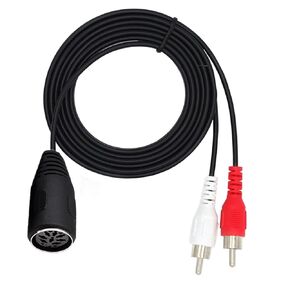 8 Pin DIN Female to 2RCA Male Plugs Audio Converter Cable Adapter for Old Audio Instrument Equipment(0.5m)