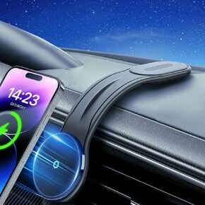 ZKJAYOE for 15W MagSafe Car Mount Charger, for iPhone 16 Wireless Car Charger Magnetic Car Phone Holder Mount, Cell Phone Mount for Car Dash Fit for iPhone 16 15 Pro Plus Max 14 13 12 Magsafe Case