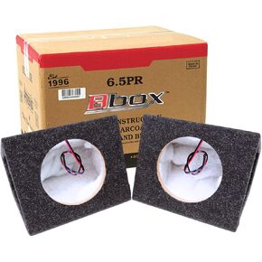 Bbox Pro Audio Tuned 6.5" Speaker Enclosures - Premium Speakers to Enhance Sound and Bass - Nickel Finish Speaker Terminals for Car or Truck - 18 Gauge Audio Cables - Speaker Set of 2 (Charcoal)