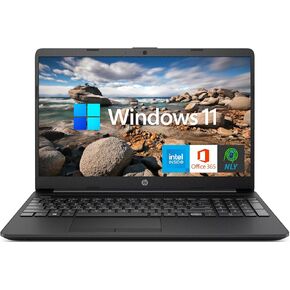 HP Newest Essential 15.6" Laptop, Inter N200 4-Core Processor, Windows 11 Laptop 32GB RAM 384GB Storage (128GB SSD+256GB SD Card), Numeric Keypad, Camera Privacy Shutter, NLY Earphones, Black