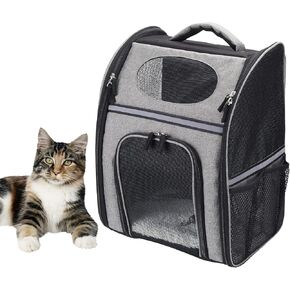 FluffyDream Pet Travel Carrier Soft Sided Portable Bag for Cats, Small Dogs, Kittens or Puppies, Collapsible, Durable, Airline Approved, Travel Friendly, Carry Your Pet with You Safely and Comfortably