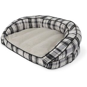 La-Z-Boy Petmate Harper Sofa Large Dog Bed Oxford Plaid 43x35 Inches for Dogs up to 125lbs with Durable Removable Washable Cover