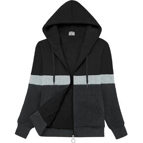 ZITY Womens Hoodies Fleece Jacket Winter Sherpa Lined Sweatshirt