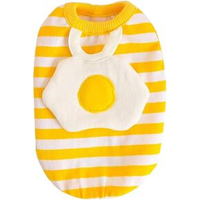 POPETPOP Egg Pattern Vest Egg Costume Dog Clothes Pet Supplies Pet Clothes Outdoor Pet Vest Stripe Poached Eggs Striped Egg Vest
