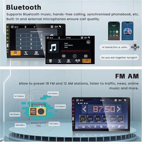 Hikity Single Din Car Stereo Wireless Carplay Android Auto Radio، 9 بوصة شاشة تعمل باللمس مع نظام تحديد المواقع العالمي (GPS) ومرآة وصلة كاميرا احتياطية FM SWC USB in Saudi Arabia