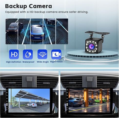 Hikity Single Din Car Stereo Wireless Carplay Android Auto Radio، 9 بوصة شاشة تعمل باللمس مع نظام تحديد المواقع العالمي (GPS) ومرآة وصلة كاميرا احتياطية FM SWC USB in Saudi Arabia