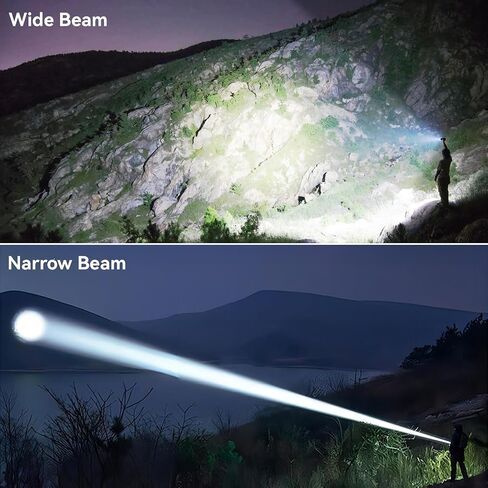 Rechargeable Flashlights 2 Pack,900000 High Lumens Super Bright Led Flashlight, Tactical Flashlight with 7 Modes Waterproof IPX6,Flashlights for Home Camping Hiking in Saudi Arabia