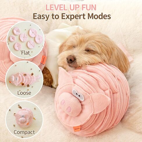 MEWOOFUN Snuffle Ball with Squeaky Features, Interactive Dog Toy - Enrichment Toys for Smart Dogs, Mentally Stimulating, Boredom Busters (Lamb) in Saudi Arabia