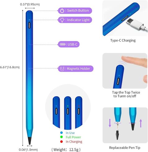 Stylus Pen for Apple iPad Air Pencil 5th/4th/3rd Generation. - Pen for iPad Air 2024 M2 Gen Palm Rejection for Apple iPad Pencil Compatible 2018-2024, iPad Mini 6th 5th, iPad Pro 11/12.9/13-inch in Saudi Arabia