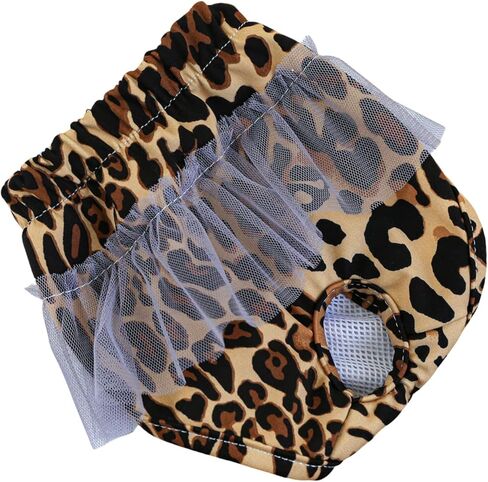 Small Dog Sanitary Panties, Lace Washable Reusable Cute Puppy Panties Pet Underwear Diaper Physiological Shorts for Female Girls Dogs(Yellow Plaid,S in Kuwait