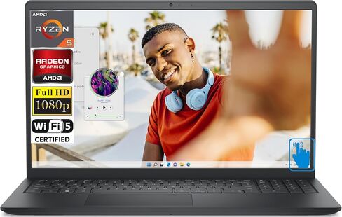 كمبيوتر محمول للأعمال Dell Inspiron 15 3535 مقاس 15.6 بوصة يعمل باللمس FHD (AMD Ryzen 5 7530U، ذاكرة الوصول العشوائي 16 جيجابايت، 512 جيجابايت PCIe SSD، AMD Radeon Graphics، WiFi 5، بلوتوث 5.0، كاميرا ويب، Windows 11 Home) أسود كربوني in Saudi Arabia