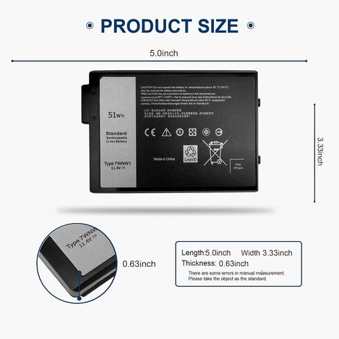 بطارية كمبيوتر محمول 51Wh 7WNW1 بديلة 11.4 فولت لجهاز Dell Latitude 14 5424 14 5420 14 7424 سلسلة وعرة للغاية 07WNW1 DMF0C DMF8C GK3D3 6NNCF 06NNCF DP3KF 0DP3KF 451-BCHV P137G P85G P86G P86G001 in Saudi Arabia