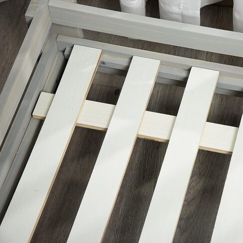 سرير PawHut كبير للكلاب مع وسادة إسفنجية ناعمة، وأريكة خشبية للكلاب بسطح واسع، مرتفع، رمادي داكن in Kuwait