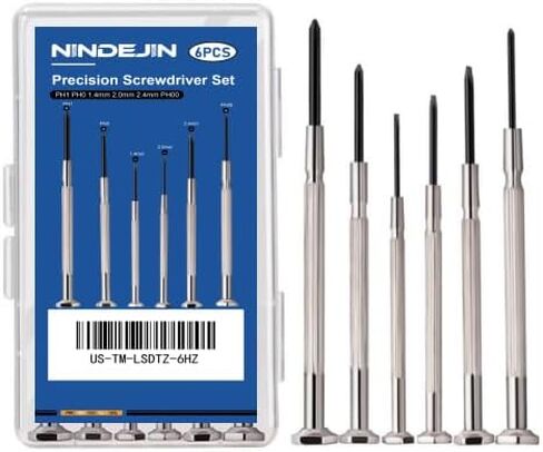 NINDEJIN 6 PCS Precision Screwdriver Set, Flat Head and Philips Head Screwdriver Sets, With 6 Different Sizes, Suitable for repairing precision items such as electronic products, watches, calculators in Saudi Arabia