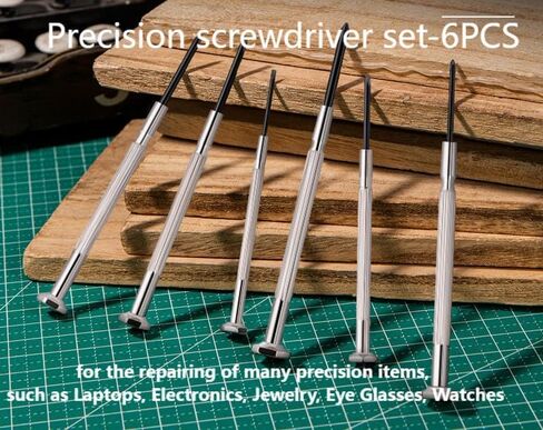 NINDEJIN 6 PCS Precision Screwdriver Set, Flat Head and Philips Head Screwdriver Sets, With 6 Different Sizes, Suitable for repairing precision items such as electronic products, watches, calculators in Saudi Arabia