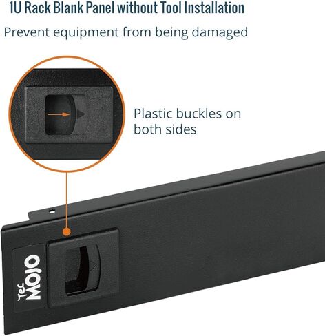 لوحة فارغة 1U، لوحة فارغة على حامل صلب، لوحة تثبيت على حامل لحاوية/خزانة حامل شبكة خادم 19 بوصة، تركيب بدون أدوات، أسود (10 عبوات) in Kuwait