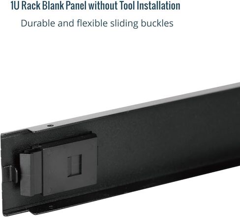 لوحة فارغة 1U، لوحة فارغة على حامل صلب، لوحة تثبيت على حامل لحاوية/خزانة حامل شبكة خادم 19 بوصة، تركيب بدون أدوات، أسود (10 عبوات) in Kuwait