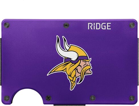 محفظة The Ridge NFL - Atlanta Falcons - محفظة نحيفة، حامل بطاقات، تحمل ما يصل إلى 12 بطاقة آمنة RFID، كتل قارئات الرقائق، محفظة صغيرة مع حزام للنقود ومشبك نقود إضافي in Kuwait