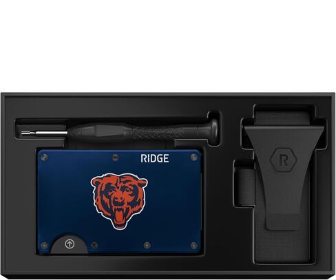 محفظة The Ridge NFL - Atlanta Falcons - محفظة نحيفة، حامل بطاقات، تحمل ما يصل إلى 12 بطاقة آمنة RFID، كتل قارئات الرقائق، محفظة صغيرة مع حزام للنقود ومشبك نقود إضافي in Kuwait