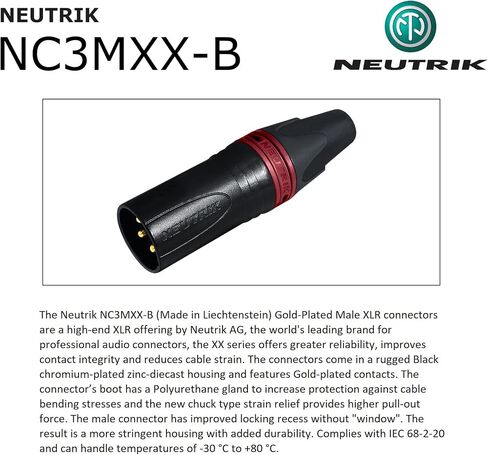 WORLDS BEST CABLES 0.5 Foot - RCA to XLR (Male) Cable Pair – Gotham GAC-4/1 (Black) Star-Quad Audio Interconnect Cable & Amphenol ACPL RCA & Neutrik Male XLR Gold Plugs - Custom Made in Saudi Arabia