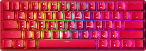 GK61 Mechanical Gaming Keyboard - 61 Keys Multi Color RGB Illuminated LED Backlit Wired Programmable for PC/Mac Gamer (Gateron Optical Silver, Red) in Saudi Arabia
