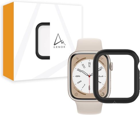 ARMOR 9H Tempered Glass Protective Case for Apple Watch Series 9/8, 45mm, 9H with HD (Crystal Clear) in Kuwait
