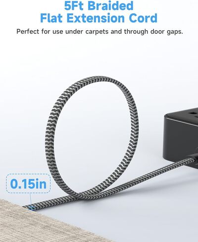 شواحن USB C بقدرة 45 وات لأجهزة متعددة، محطة شحن Waksmart مع حماية من زيادة التيار (2800J)، سلك مضفر بطول 5 أقدام، 8 منافذ تيار متردد، 6 منافذ USB لأجهزة MacBook، وأجهزة الكمبيوتر المحمولة، وiPad، وiPhone، وETL مدرجة in Kuwait