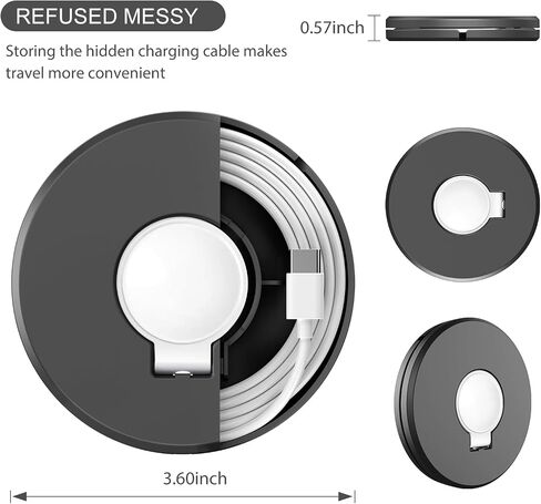 Portable Wireless Charger Stand for Samsung Watch Series-Classic Watch 6 5 4 Active 2(40mm to 46mm),Galaxy Charger Holder Travel Charging Dock(Black) in Saudi Arabia