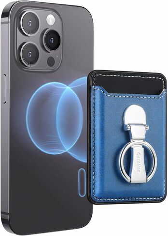for MagSafe Wallet, Leather Magnetic Phone Wallet with Ring Holder Stand, Compatible with iPhone 15/14/13/12 Series, 3 Card Holder in Saudi Arabia