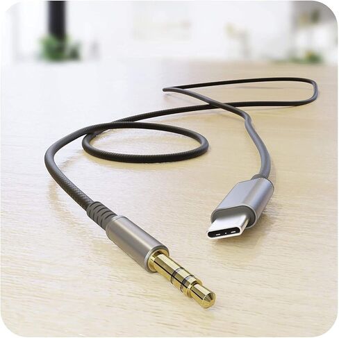 كابل Bolle & Raven USB-C Aux (من النوع C إلى 3.5 مم) سلك USBC متين وخالي من التشابك إلى ذكر مساعد 3.5 مم (وصلة صوتية لمقبس السيارة وسماعات الرأس ومكبرات الصوت) أسود in Kuwait