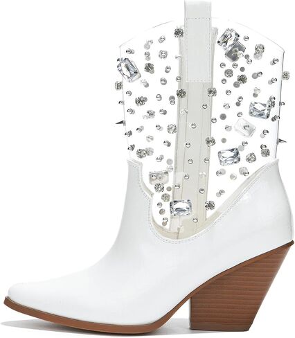 Cape Robbin Chriena Cowboy Boots Women, Rhinestone Cowgirl Boots for Women, Glittery Stylish Western Outfit for Women in Kuwait
