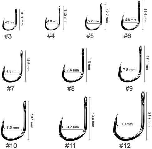 500 Pcs Carbon Steel Fishing Hooks Fishhooks Sharp Fish Hook Fishing Bait Rigs Fishing Tackle Gear with Box for Saltwater Freshwater in Saudi Arabia