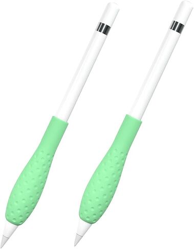 ProElife 2-Pack Ergonomics Grip Holder Silicone Protective Sleeve Cover for 1st / 2nd Gen/USB-C and Apple Pencil Pro 2024 iPad Pro 11'' 12.9'' 2021/2020 / 2018 Stylus Accessories Kits (Green) in Saudi Arabia