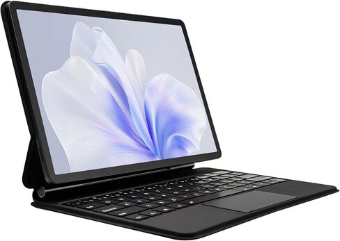 حافظة لوحة المفاتيح لجهاز سامسونج جالاكسي تاب S7+/S8+/S9+/S7 FE/S9FE+ 12.4 بوصة، حافظة مع حامل ناتئ عائم مغناطيسي للوحة المفاتيح، لوحة تتبع متعددة اللمس، 7 ألوان خلفية، 1.6 رطل - أسود in Saudi Arabia