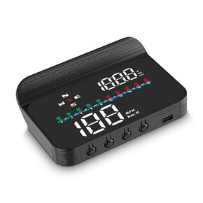 Heads Up Display with GPS Speedometer M19, Universal in-Car HUD with High Speed Warning, Fatigue Driving Alert, Voltage Alarm Speed, Driving Distance and Compass Direction