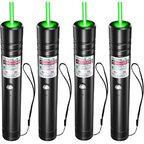 [4 Packs] Professional Rechargeable Green Light Flashlight Long Distance Range for TV/LED/LCD Screens Tactical Flashlights Presentation Office/Outdoors/Astronomic/Construction [001]